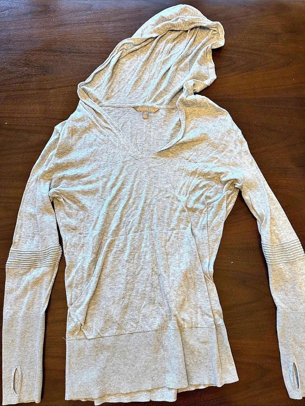 Athleta Hooded Tunic Top in Gray Size Medium